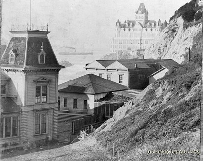 Rear view of Johnson's training quarters